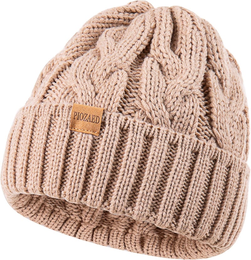 PIOZAED Womens Winter Knitted Beanie Hat Knit Warm Skull Cap Skull Cap Beanie for Women 2 Packs - Image 3